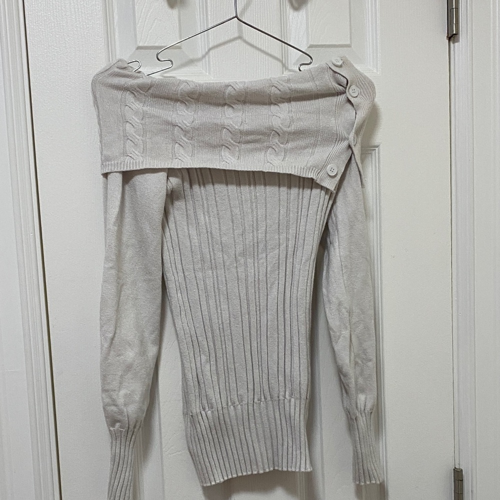 SHEIN Off-Shoulder Sweater - Light Gray